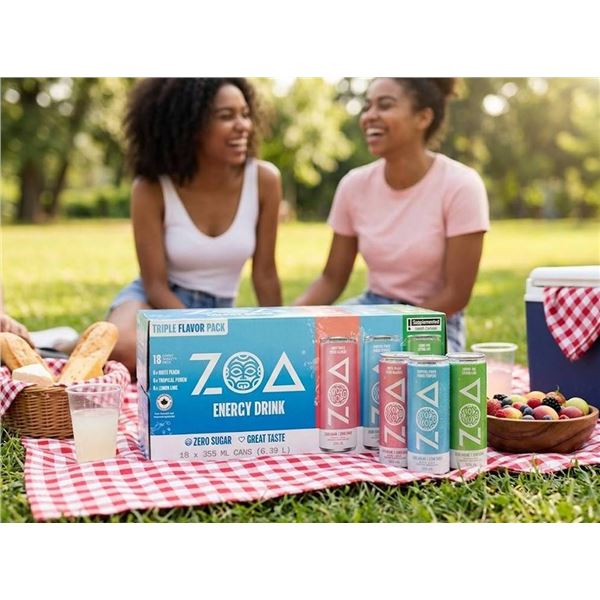 Lot of 22 Cans - ZOA Energy Drinks Assorted 355ml