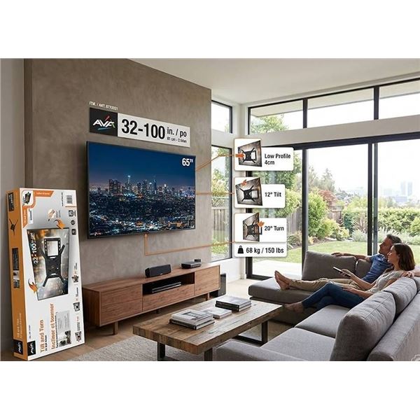 AVF Tilt and Turn TV Wall Mount 32-100" 68kg Max