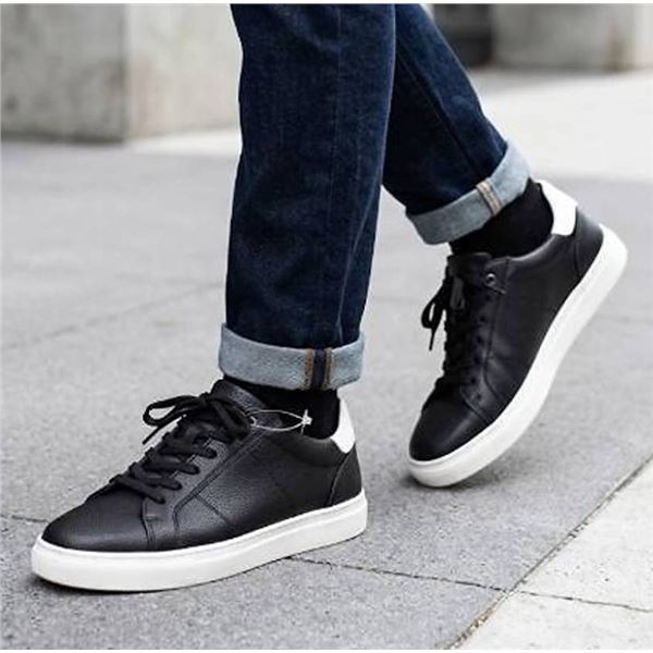 Aldo Black and White Leather Sneakers Size 9
