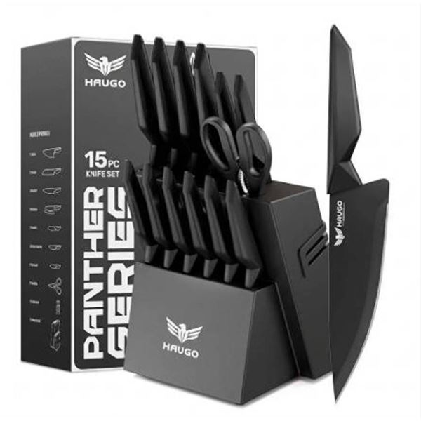 Haugo Panther Series 15-Piece Knife Set