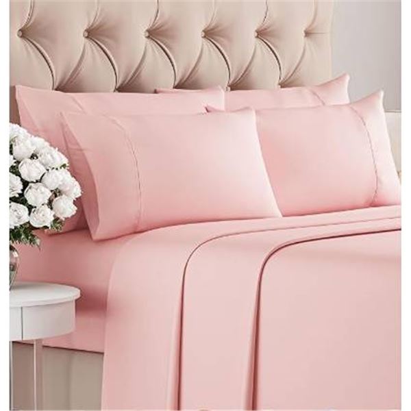 Comfy Bamboo World 4 Piece Queen Sheet Set Pink