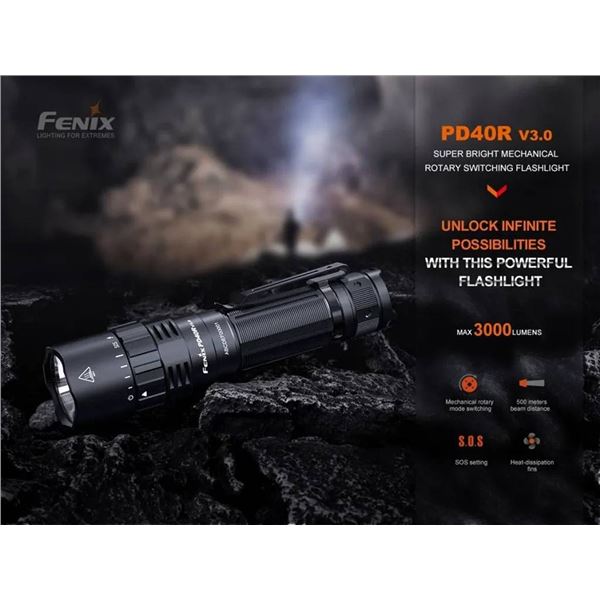 Fenix PD40R V3.0 Super Bright Mechanical Rotary Switching Flashlight