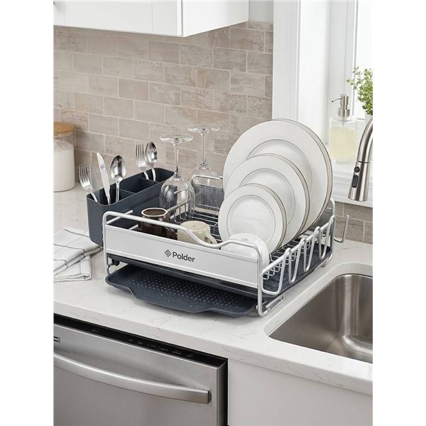 Polder 4-Piece Aluminum Dish Rack Set