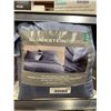 Image 2 : GlucksteinStudio 6pc King Berkeley Cotton Sheet Set, Dark Blue/grey