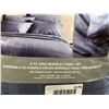 Image 3 : GlucksteinStudio 6pc King Berkeley Cotton Sheet Set, Dark Blue/grey