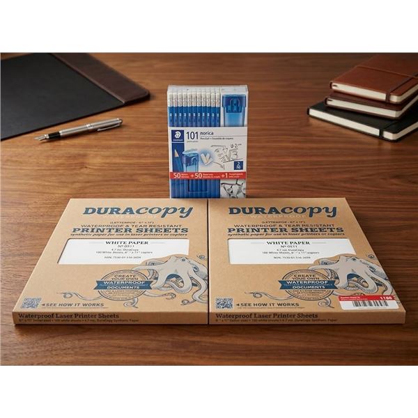 DuraCopy Waterproof 8.5x11 Printer Sheets 100 Ct