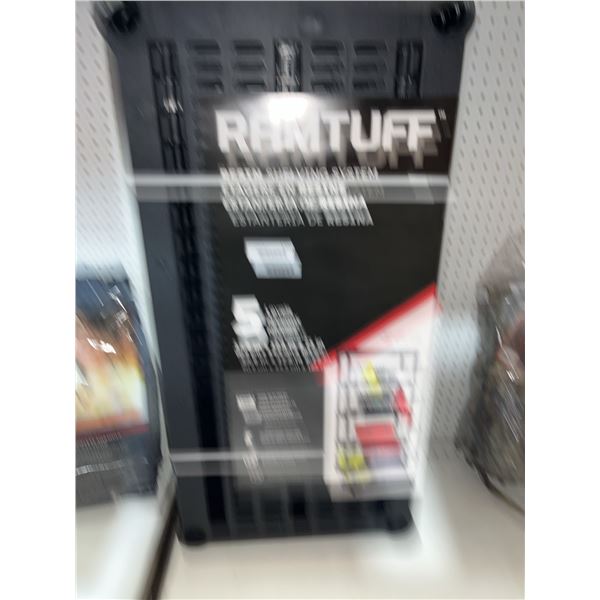 Ramtuff 5-Shelf Black Plastic Utility Shelving Unit 73in