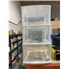Image 2 : Gracious Living 3-Drawer Plastic Storage Unit with Removable Casters 13x23x12 in