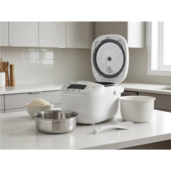 Midea Low 6-Cup Rice Cooker Stainless Steel