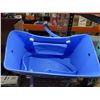 Image 3 : Blue Perforated Plastic Tote Basket with Handles