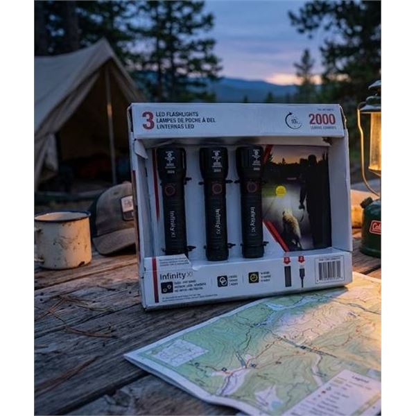 Infinity X1 LED Flashlights 3-Pack 2000 Lumens