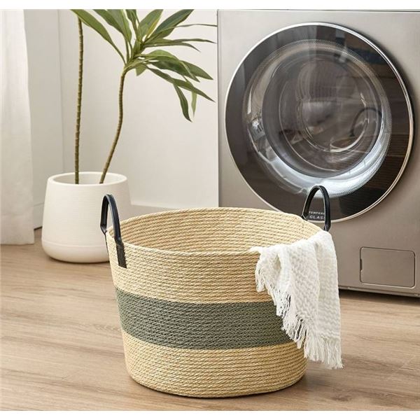 Faux Wicker Basket with Handles Made in Vietnam