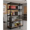 Image 1 : Homebase 5-Tier Metal Shelf 48x24x72 Inch Black