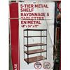 Image 4 : Homebase 5-Tier Metal Shelf 48x24x72 Inch Black