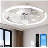 Image 1 : Lindboro Low Profile White Modern Ceiling Fan