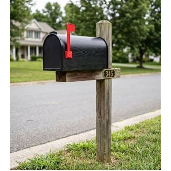 PRO-DF Rural Mailbox Large Capacity Black 10x7x19in