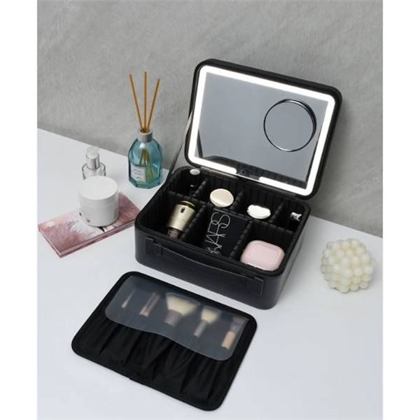 Sheffield Labs Black Travel Makeup Case with Mirror