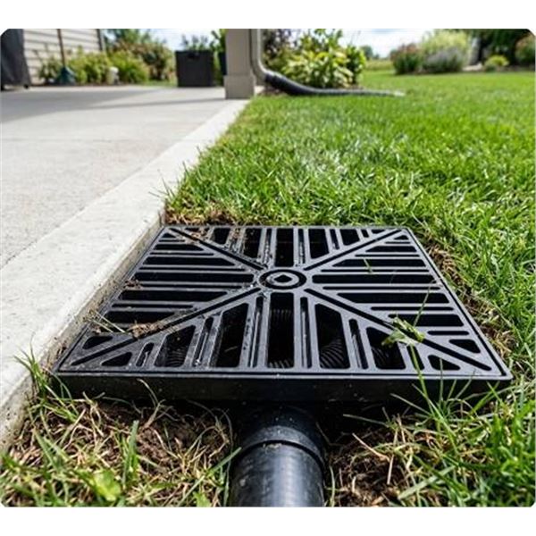 Plastic Drain Catch Basin With Grate 10"x10"x4"