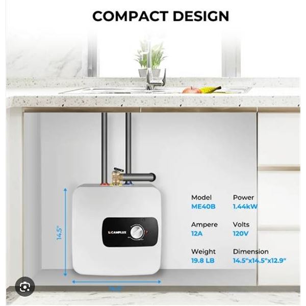 Camplux Electric Mini Tank Water Heater 4 Gallon