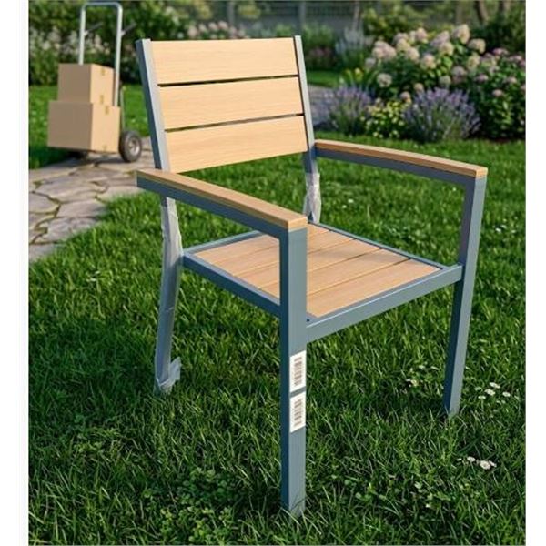 SunVilla Outdoor Patio Chairs Set of 5 Metal and Wood