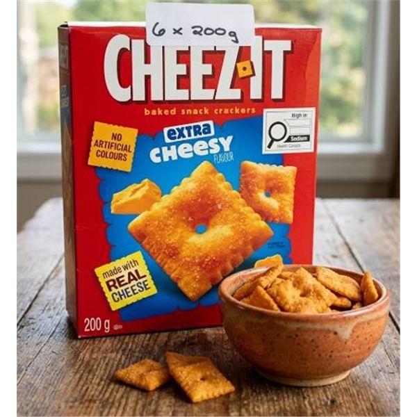 Cheez-It Extra Cheesy Crackers 6x200g Boxes