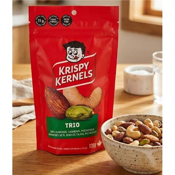 Krispy Kernels Trio Almonds Cashews Pistachios 8X170g