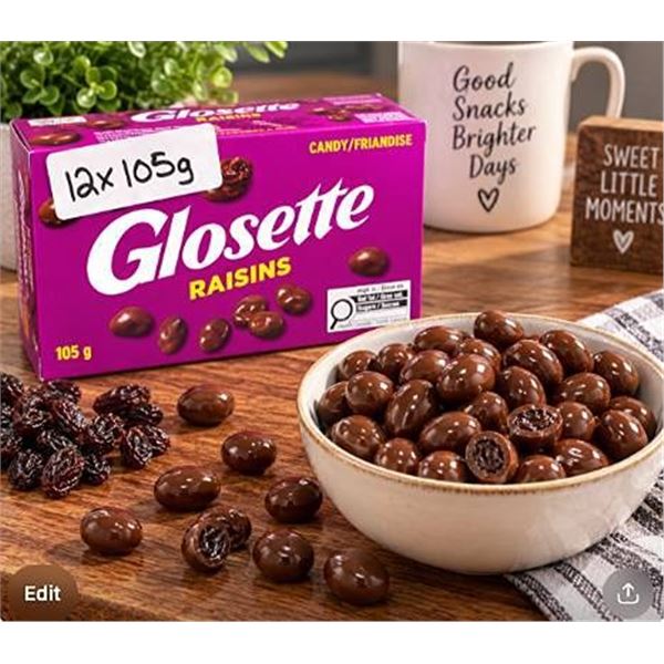 Glosette Raisins 12 x 105g Boxes