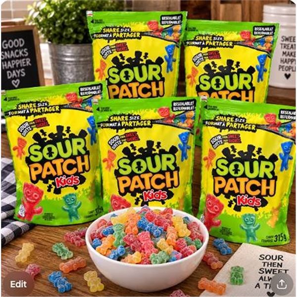 Sour Patch Kids Candy 6 Bags 315g Each Resealable