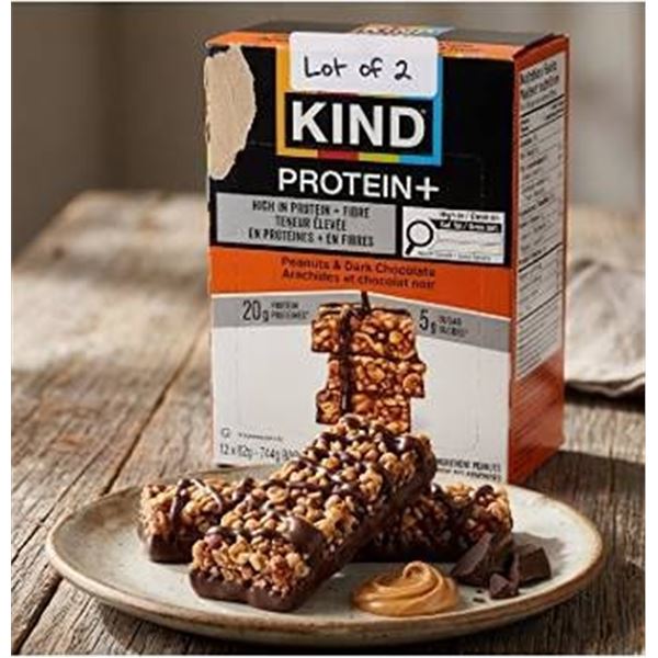 2 (12X62G) KIND Protein+ Peanuts & Dark Chocolate Bars