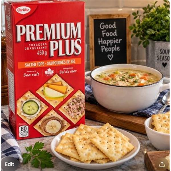 Christie Premium Plus Salted Tops Crackers 3 x 450g