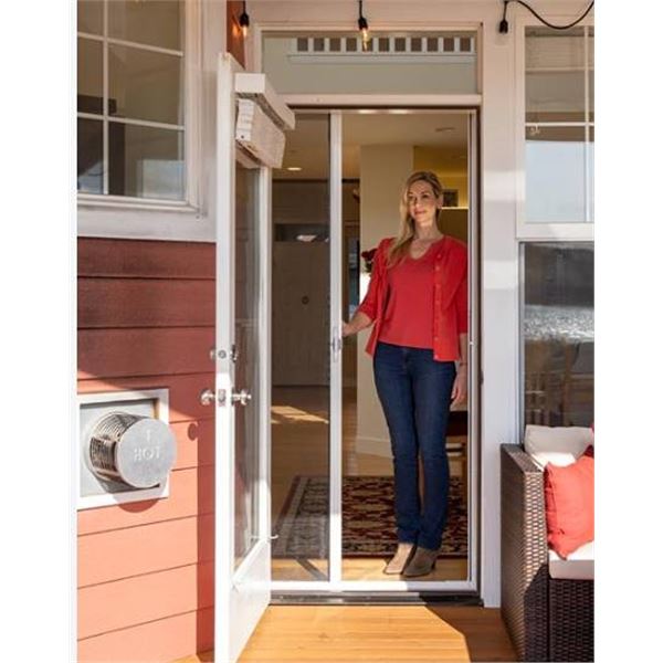 COOL Genius Retractable Screen Door White 32-36x80