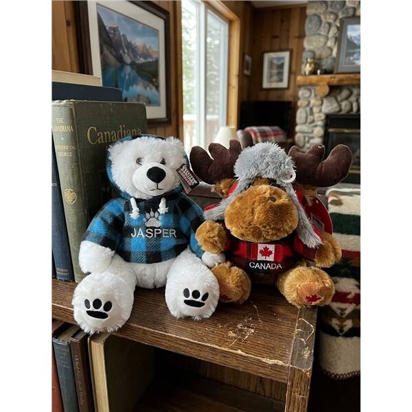 Stuffed Animal House Jasper Bear and Canada Moose Plush Toys