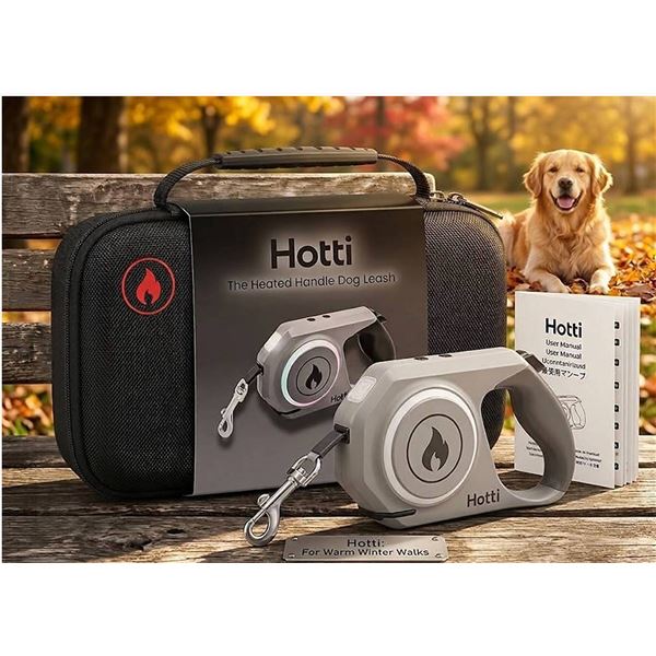 Hotti Heated Handle Dog Leash in Carrying Case