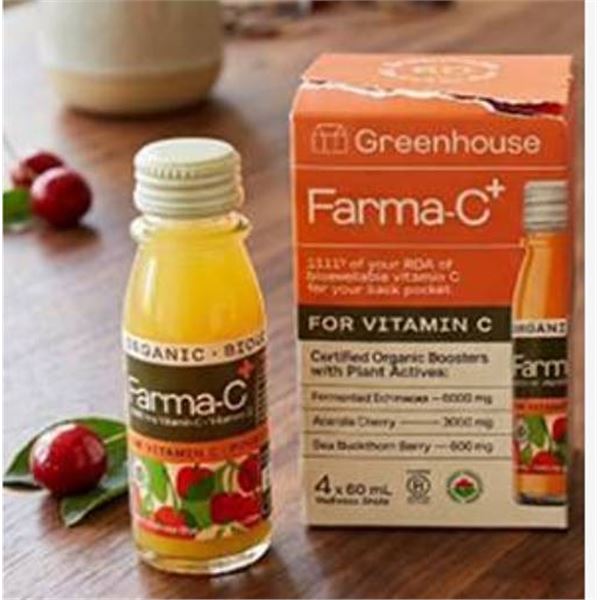 Lot of 2 - Greenhouse Farma-C+ Organic Vitamin C Booster 4x60 mL
