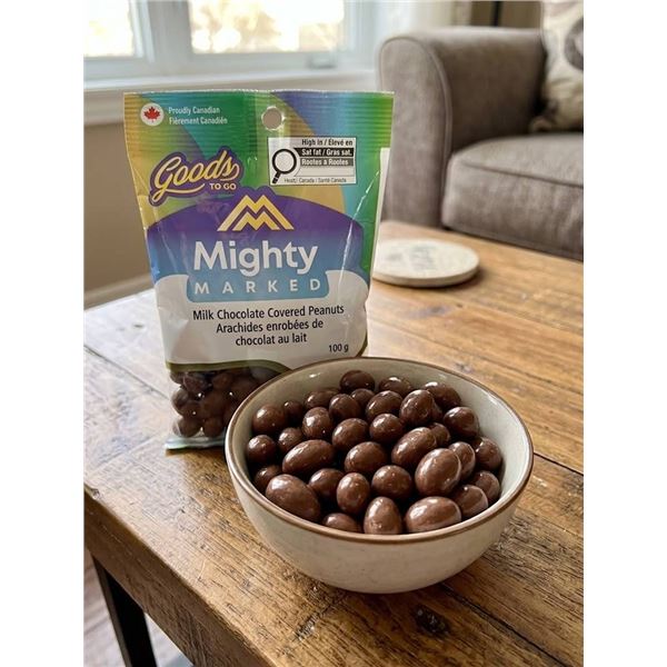 Mighty Marked Milk Chocolate Covered Peanuts 100g, 12 Pack