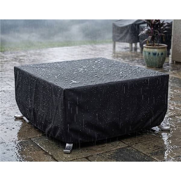 Amazon Basics Square Patio Fire Table Cover 44x44x22in Black