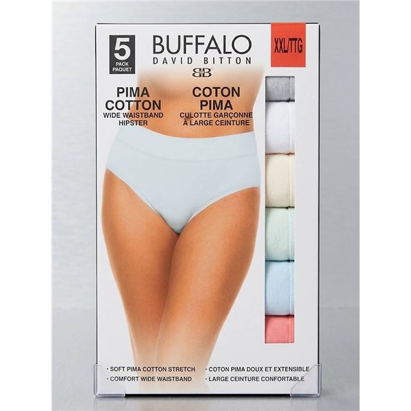 Buffalo Pima Cotton Hipster 5-Pack XXL Underwear