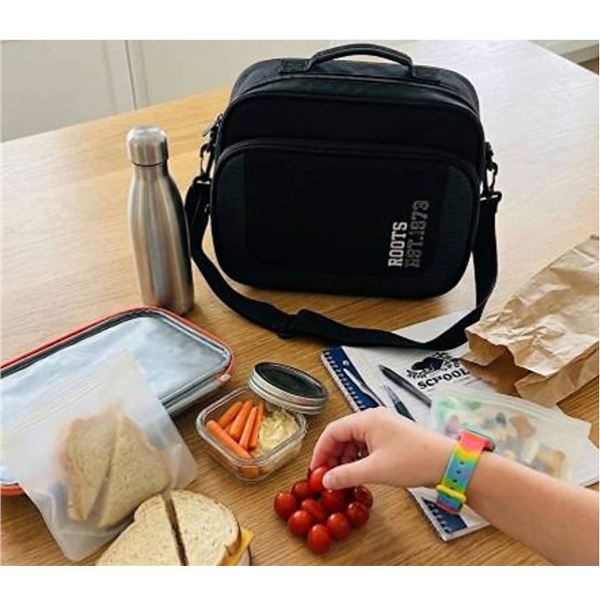Roots Black Lunch Bags Set of Two