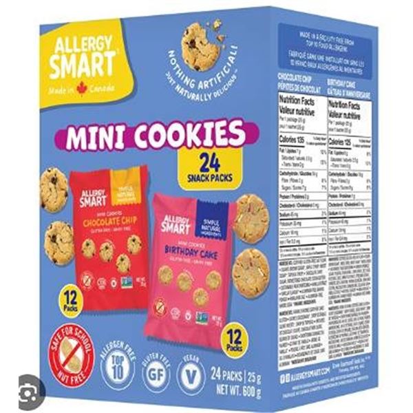 Allergy Smart Mini Cookies Variety Pack 600g (24 Packs)