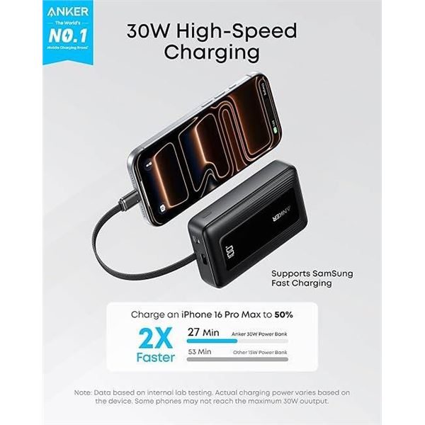 Anker 20,000mAh 30W Power Bank USB-C