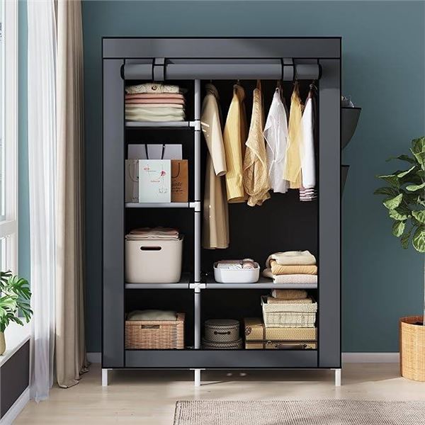 UDEAR Portable Wardrobe Closet, Grey