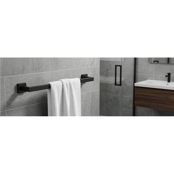 LINKAS FTC-2013BL Matte Black Towel Bar