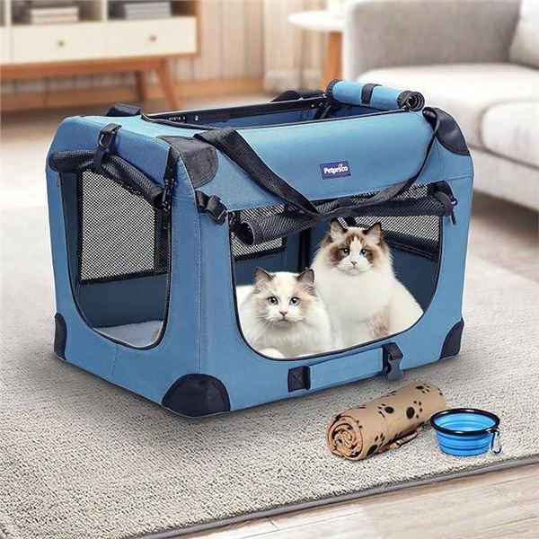 Pencro Portable Dog Crate Collapsible Blue