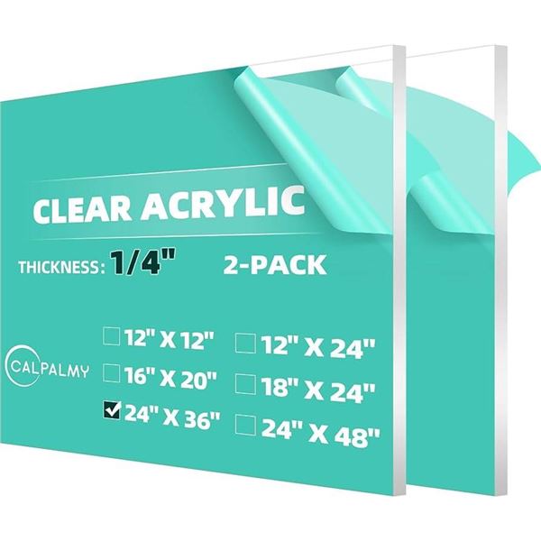 2-Pack 24 x 36 Clear Acrylic Sheets