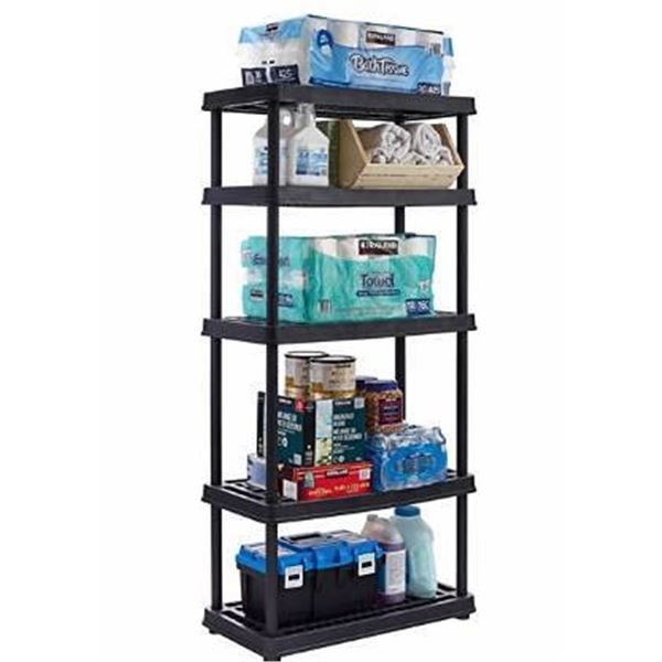 Tuff Store 5-Shelf Resin Shelving Unit 36 x 18 x 72 In