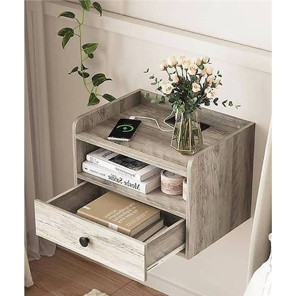 BonVane Floating Nightstand Station for Bedroom