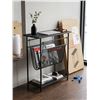 Image 1 : Small End Table Metal Mesh Black 18x7x21 Inch