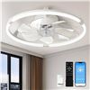 Image 1 : Linboro Low Profile Ceiling Fan with Light White