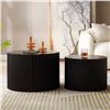 Image 1 : Keyrpus Black Ash Round End Nesting Tables