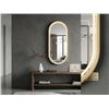 Image 1 : Linkaa Brass Oval LED Mirror 20in Backlit Stainless Steel